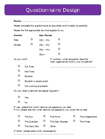 Structured Questionnaires